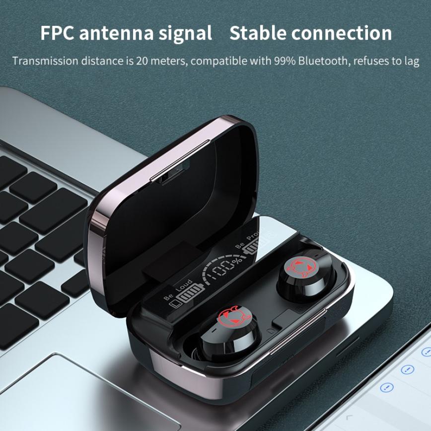 M23 Devil Pattern TWS Bluetooth Noise Canceling Touch Earphones Wireless Stereo Headset with Mirror Surface Power Display Charging Case M23 Devil Pattern TWS Bluetooth Noise Canceling Touch Earphones Wireless Stereo Headset with Mirror Surface Power Display Charging Case